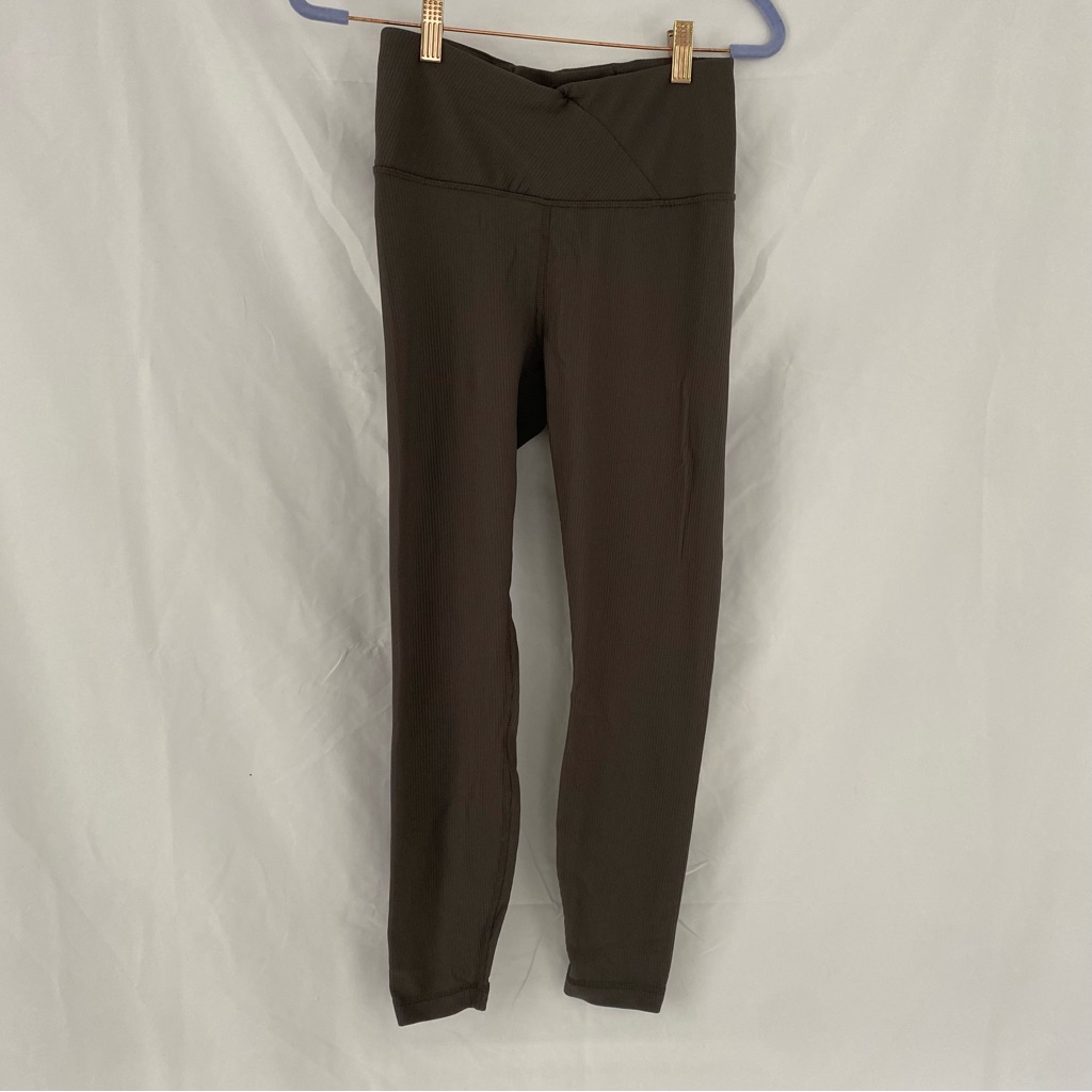 90 Degree Brown Crossover Yoga Leggings Small  Item 0215